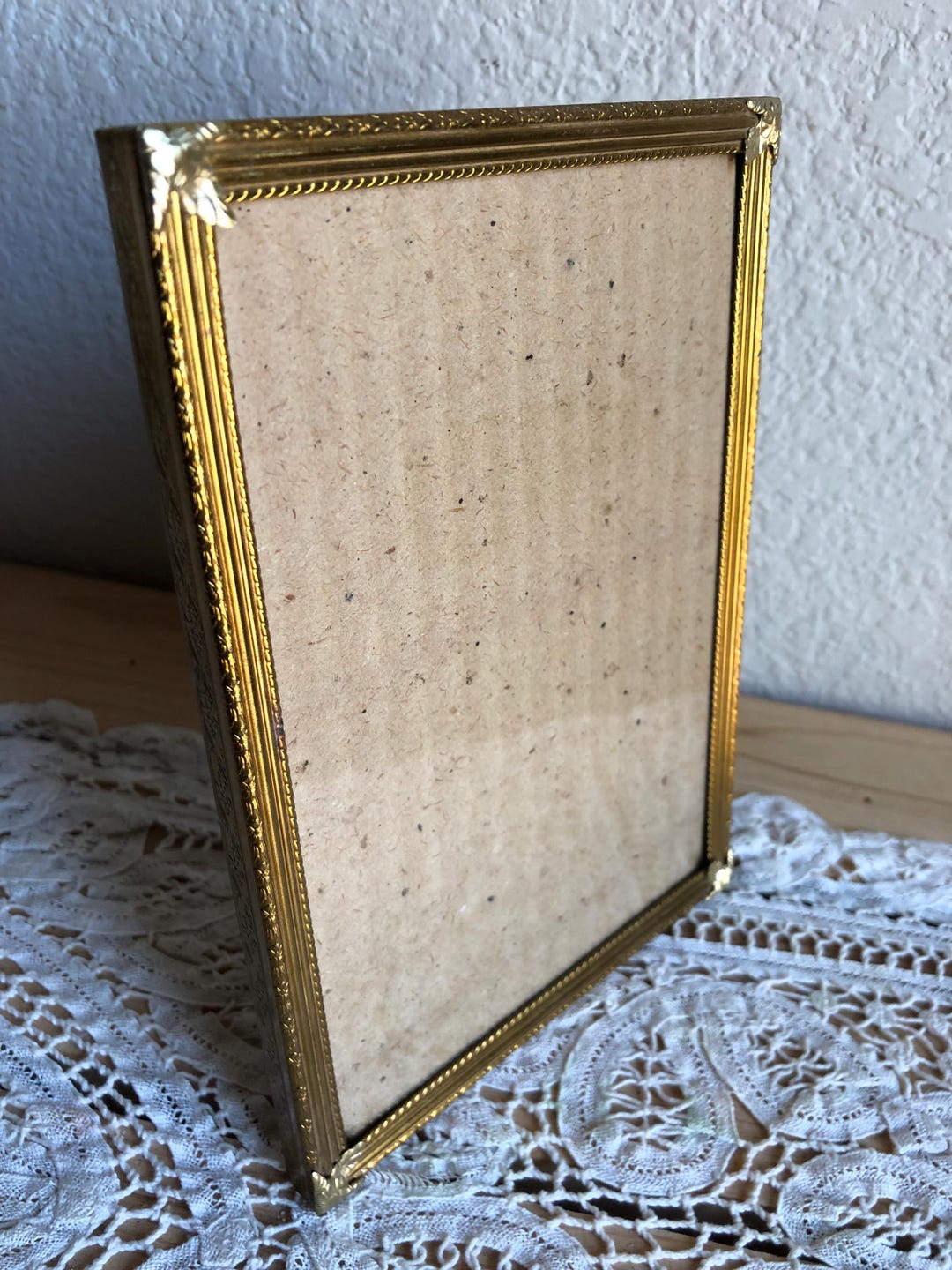 A Table Top Decorative Thin Metal Picture Frame With A Stamped/embossed ...