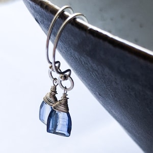 Blue Kyanite Silver Earring