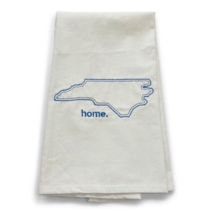 Embroidered Navy North Carolina NC Local Love Home Kitchen Towel Bathroom Towel Guest Towel Tea Towel Linen Hostess Gift Housewarming Gift