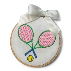 Ornament- Embroidered Tennis Racquets Lover Hoop Keepsake Ornament