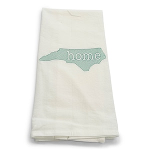 Embroidered Home Sketch North Carolina NC Local Love Home Kitchen Towel Bathroom Towel Guest Towel Tea Towel Linen Hostess Gift Housewarming