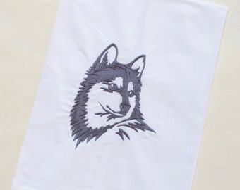 Embroidered Husky Klee Kai Dog Home Kitchen Towel Bathroom Towel Guest Towel Tea Towel Cotton Housewarming Hostess Gift