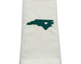 North Carolina Home Kitchen Towel Guest Towel Tea Towel Linen Housewarming Hostess Gift Local Love NC Home