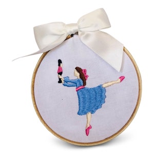 Ornament - Embroidered Clara Marie Nutcracker Ballet Holiday Christmas Keepsake