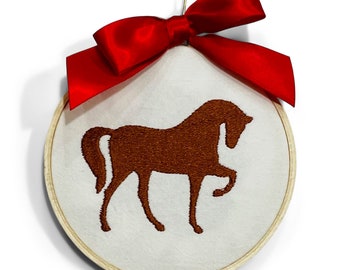 Ornament - Embroidered Horse Silhouette Holiday Christmas Keepsake