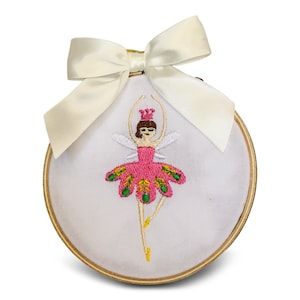 Ornament - Embroidered Sugar Plum Fairy Nutcracker Ballet Holiday Christmas Keepsake