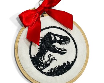 Ornament - Embroidered Dinosaur Jurassic Decorating Holiday Keepsake