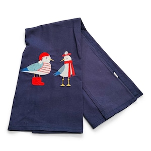 Embroidered Towel - Sea Gulls