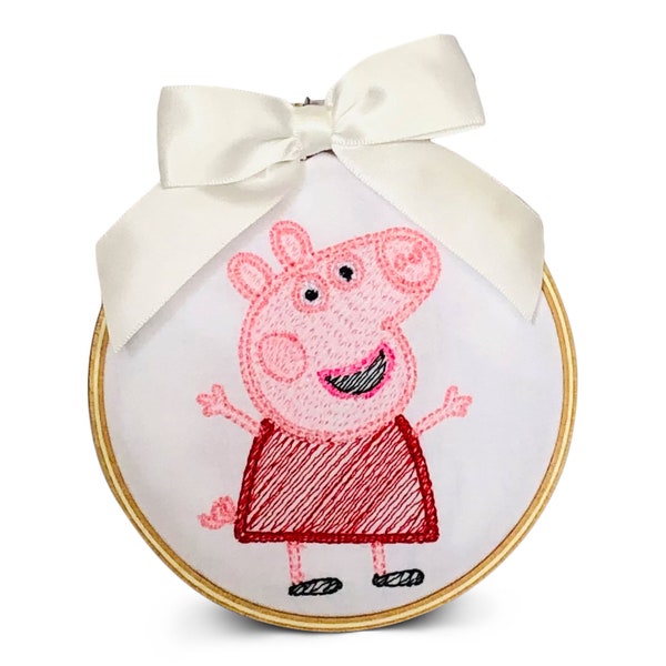 Ornament - Embroidered Peppa Pig Holiday Christmas Keepsake