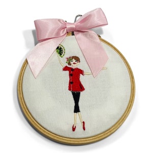 Ornament - Embroidered Chinese Tea Dancer Nutcracker Ballet Holiday Christmas Keepsake