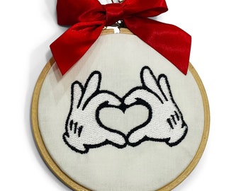 Ornament - Embroidered Mickey Mouse Hands Decorating Holiday Keepsake