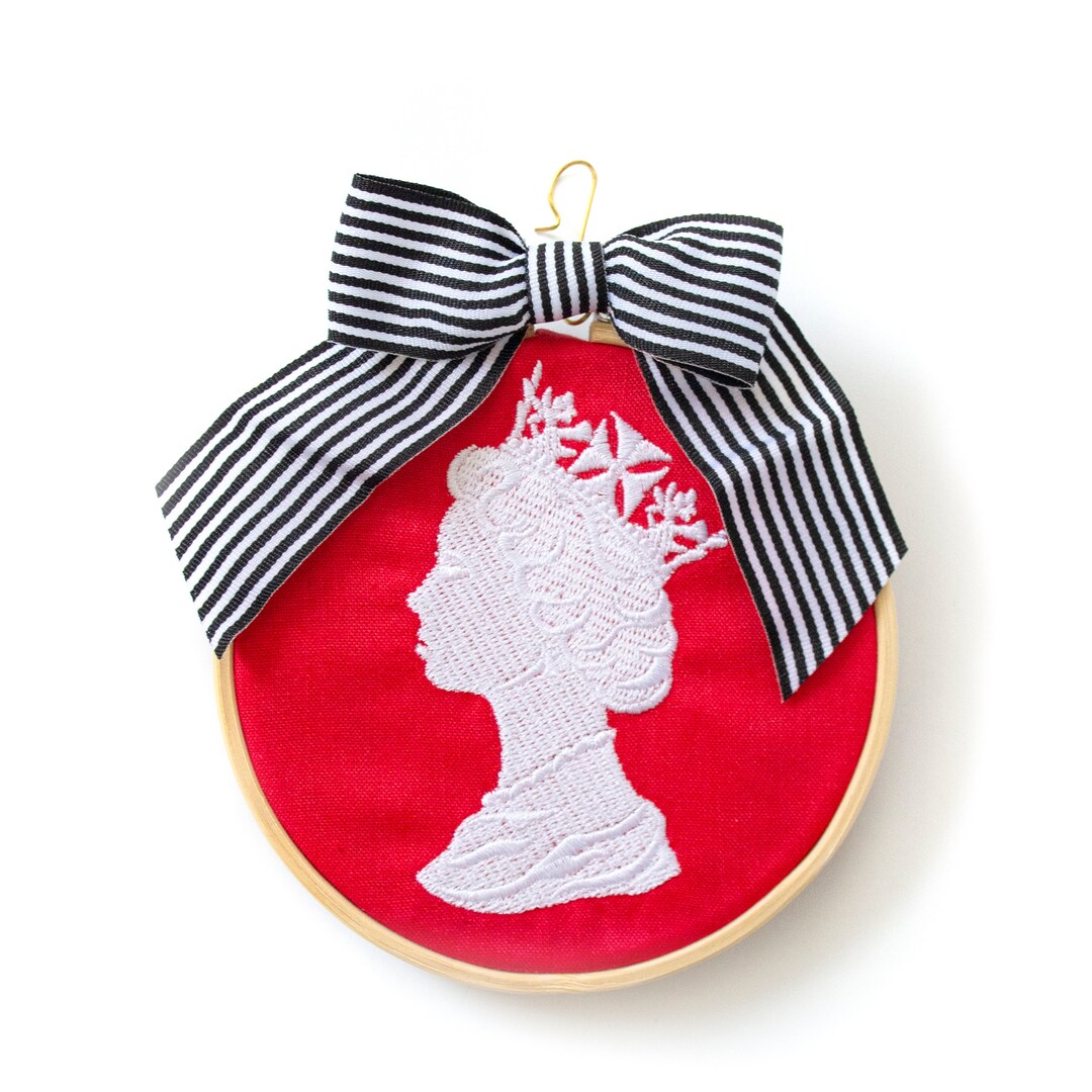 Ornament Embroidered Queen Royal Christmas Keepsake Etsy