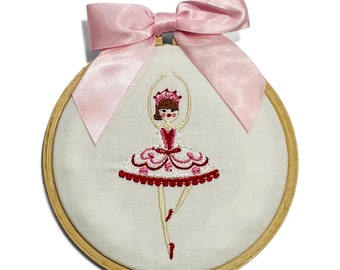 Ornament - Embroidered Marzipan Fairy Dancer Nutcracker Ballet Holiday Christmas Keepsake