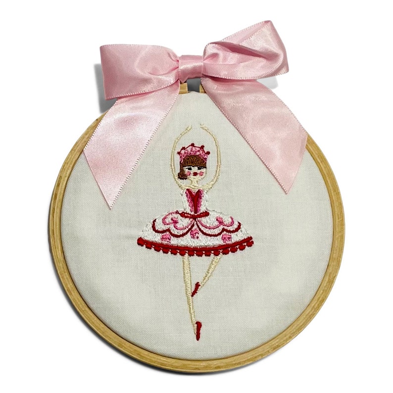 Ornament Embroidered Marzipan Fairy Dancer Nutcracker Ballet Holiday Christmas Keepsake image 1
