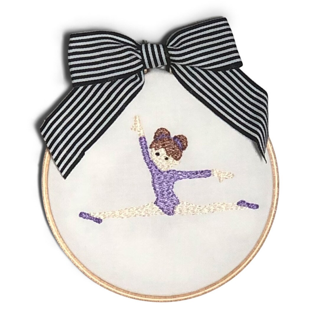 Ornament Embroidered Girl Gymnast Gymnastics Decorating Holiday