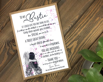 Personalised Best Friends Gifts Keepsake Poem Bestie BFF Christmas Birthday Personalised Best Friends Gifts Keepsake Poem Bestie BFF Christmas Birthday