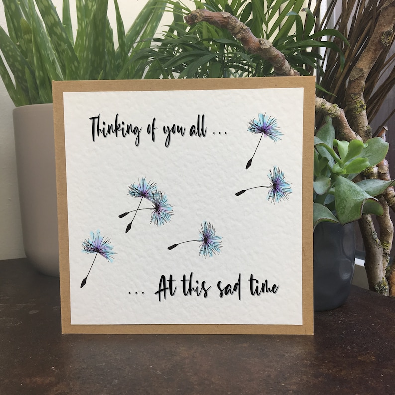 Sympathy Card Uk Thinking of You All at This Sad Time Grieving Sorry