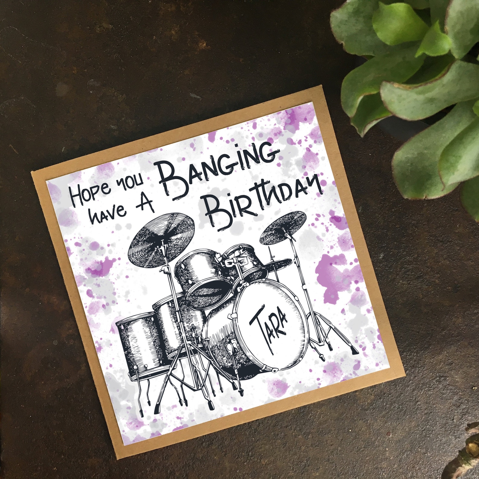 Drum player’s Birthday Card Drums Card Personalise - Etsy