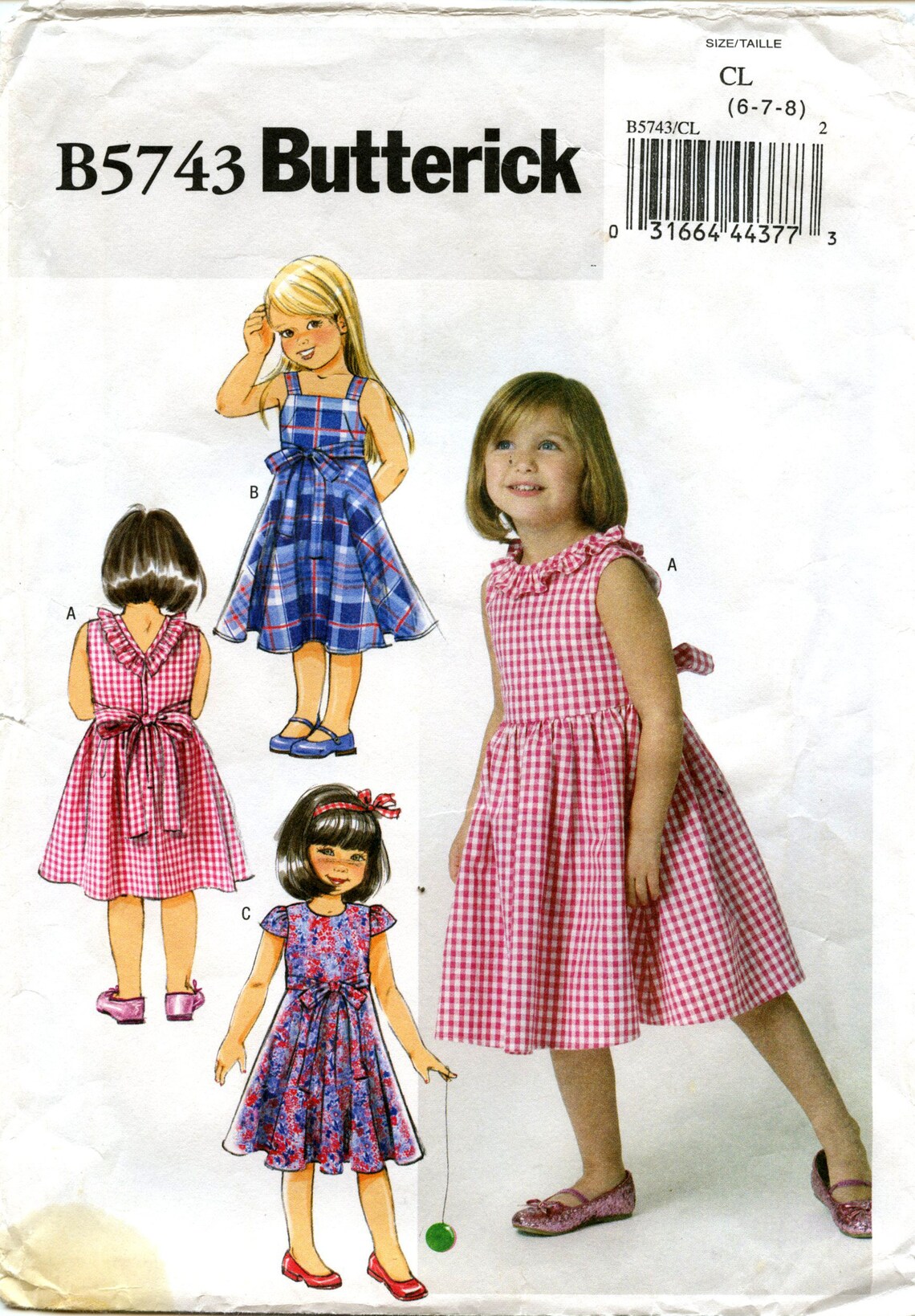 Butterick Sewing Pattern B5743 Girl's Dress Raised Waist Etsy UK