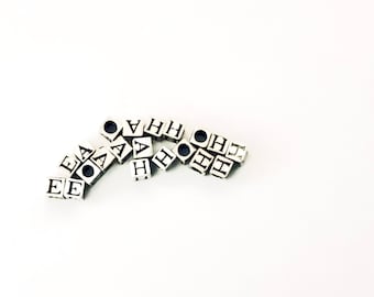 Letter Cube 5mm Sterling Silver Alphabet Letter Beads w/ 3mm hole