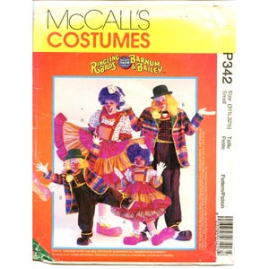 McCall&#39;s Sewing Pattern Clown Costumes P342 Adult Size Small 31 1/2 - 32 1/2 Chest Uncut