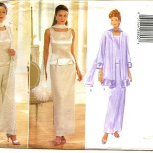 Butterick Pattern 5885 ~ Misses' Petite Duster, Top, Skirt, Pants & Scarf ~ Sizes 8-10-12