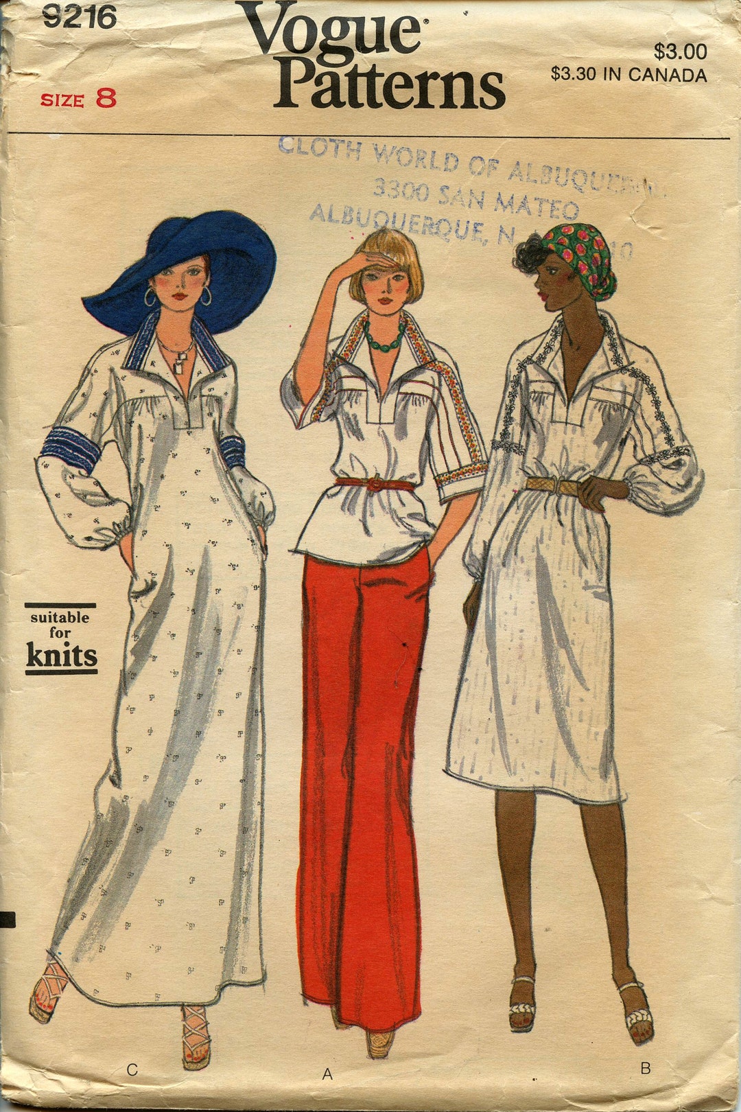 Vogue Sewing Pattern 9216 Misses' Beachwear Dress, Tunic or Shirt and ...