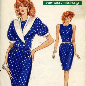 Vogue Sewing Pattern 7443 Misses&#39; Jacket and Dress 1980&#39;s Sizes 6-8-10 Uncut