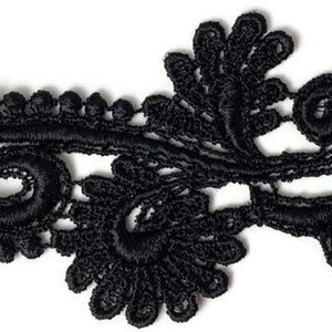 Black Lace Sewing  Trim 2 Inches Wide Lot of 1 Yards 33 Inches and a 5 Yds Cut