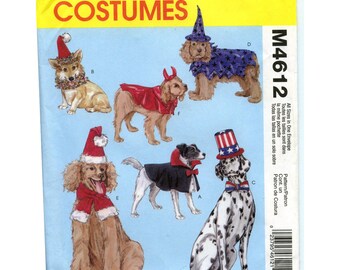 Patrón de costura para disfraz de perro McCalls M4612. Incluye todos los tamaños para varias razas. Plantilla de manualidades sin cortar de 27 piezas.
