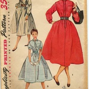 Vintage Simplicity Sewing Pattern 4771 Misses' One-Piece Dress Size 12 Bust 30 inches Cut and Complete