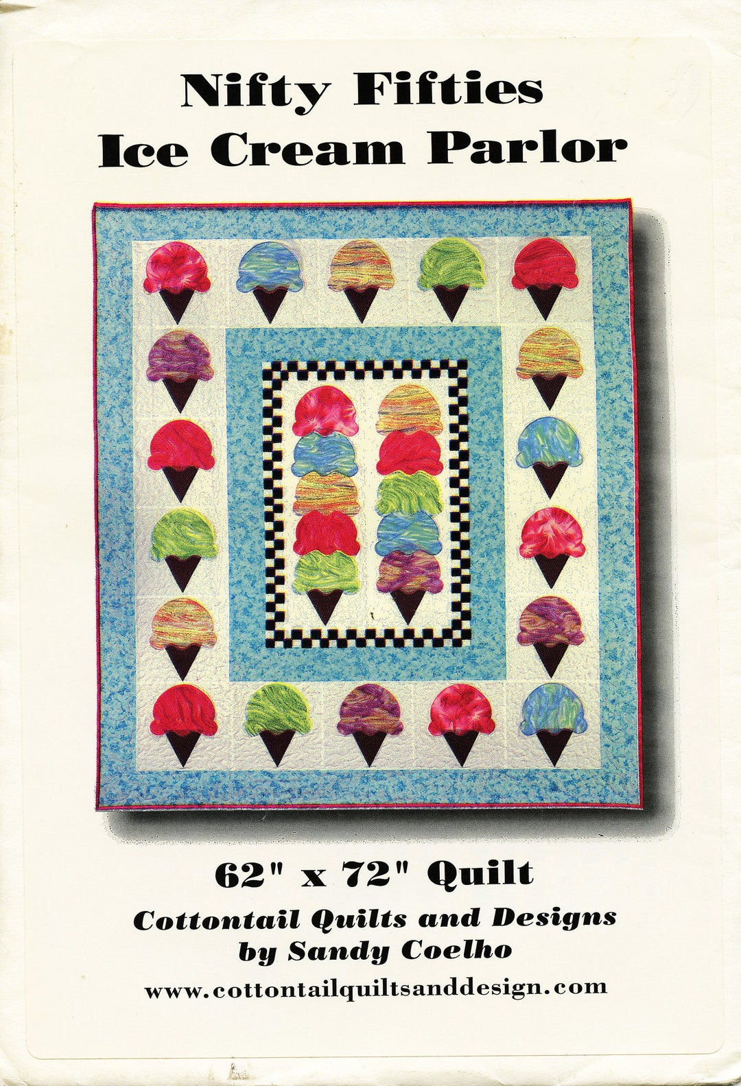Cottontail Quilts and Designs Pattern Ice Cream Cone Quilt 62 X 72