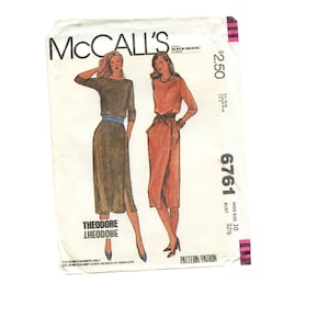 McCalls 676 Sewing Pattern Moc Wrap-Dress Size 10 Bust 32 1/2 1980s Uncut