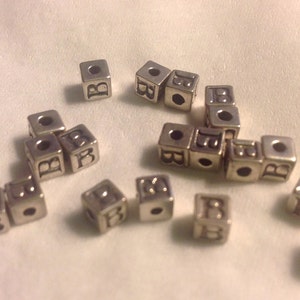 4mm Sterling Silver Alphabet Letter Beads w/ 1.5mm hole