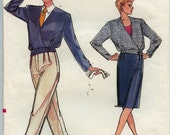 Vogue Sewing Pattern 9505 Misses 39 Short Below Waist Jacket Skirt and Pants Sizes 6-8-10 Cut and Complete
