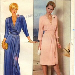 Uncut Butterick Pattern 4800 Misses' Front Wrap Dress in Two Lengths Size 12 Bust 34"