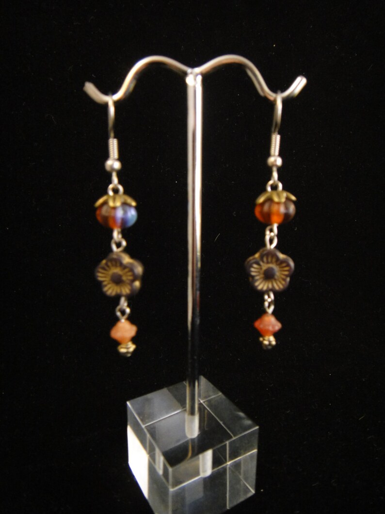 Earth Tone Dangle Earrings image 1