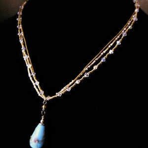 Swarovski Crystal Beaded Necklace with Lampwork Pendant