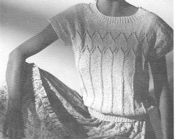 1985,Knit top pattern,Knit sweater,Sweater Patterns,vintage knit pattern,pdf pattern,knitting pattern,summer sweater,womens top patterns