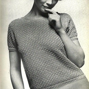 Crochet pattern, Women's Top.1960's, vintage pattern, pdf, instant download