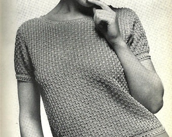 Crochet pattern, Women's Top.1960's, vintage pattern, pdf, instant download