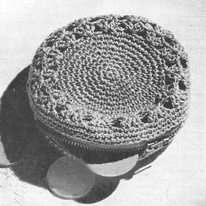 Crochet Purse Pattern, round crochet purse, vintage coin purse, easy crochet pattern