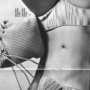 Crochet Bikini Pattern, 1970s pattern,vintage swimwear,pdf, swimsuit,crochet swimwear,crochet bikini,vintage bathing suit,instant download