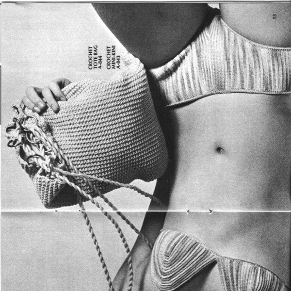 Crochet Bikini Pattern, 1970s pattern,vintage swimwear,pdf, swimsuit,crochet swimwear,crochet bikini,vintage bathing suit,instant download