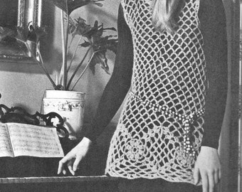 Década de 1970,Patrón de crochet,Patrones top para mujer,Túnica vintage,túnica de crochet,vestido de crochet,patrón pdf,descarga instantánea,patrón vintage,patrones