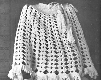Haakpatronen. Jaren 70 gehaakt poncho- en rokpatroon, pdf-patroon, direct downloaden