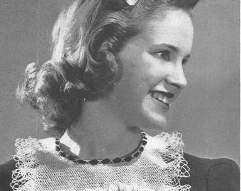 1940-talsmönster, virkad krage, vintagemönster, retro, virkmönster, pdf-mönster, direktnedladdning, accessoarmönster, virkmönster