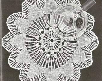 Vintage Knitting Pattern, Lace Doily, 1970s, instant download