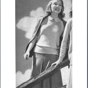 1940&#39;s, Knitting Pattern, Pullover, Knit Sweater, vintage knitting, PDF, vintage, instant download