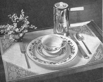 Vintage Häkelanleitung Tischset, Vintage Home Decor PDF sofortiger download
